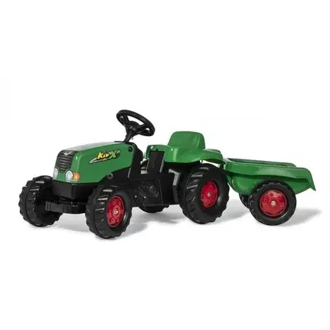 Dětská vozítka a příslušenství RollyToys Šlapací traktor Rolly Kid s vlečkou, zeleno-červená