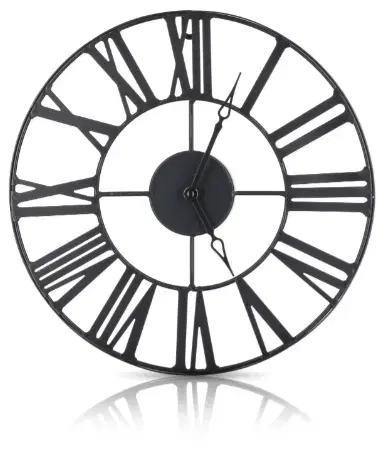Hodiny DekorStyle Nástěnné hodiny Vintage 36,5 cm černé