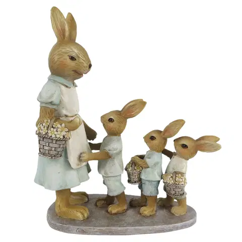 Velikonoční dekorace Velikonoční dekorace králičí rodiny - 17*7*19 cm Clayre & Eef 6PR3285