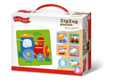 Hračky puzzle FAR FAR LAND - ZigZag puzzle dopravní prostředky