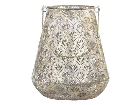 Zahradní lampy Champagne antik kovová lucerna Vireon - Ø23 *28 cm Chic Antique 25519-03