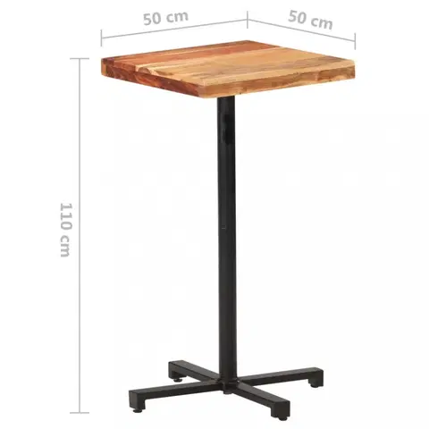 Barové stolky Barový stůl hnědá / černá Dekorhome 50x50x110 cm