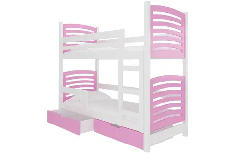 Postele ArtAdrk Dětská patrová postel OSUNA Barva: bílá / růžová