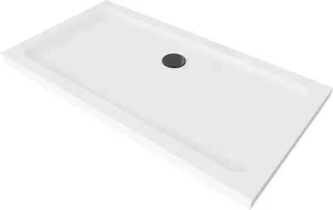 Sprchové vaničky Sprchová vanička MEXEN FLAT s černým sifonem 120 x 70 cm bílá
