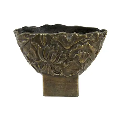 Dekorativní vázy Bronzová antik kovová váza Palesa antique bronze L - 34*13*24 cm Light & Living 5818618