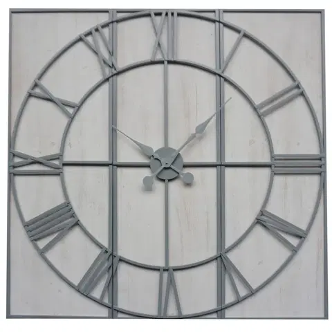 Stylové a designové hodiny Estila Moderní designové nástěnné hodiny Rosa ze dřeva a kovu 112cm