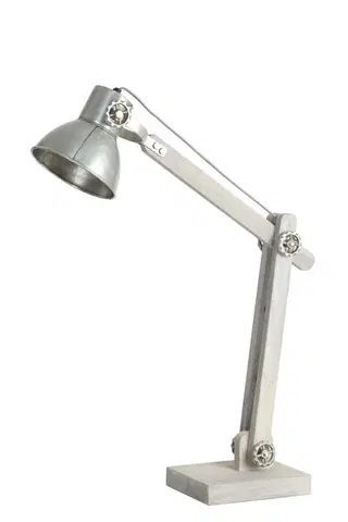Lampy Dřevěná stolní lampa Edward stříbrná antik - 58*18*55 cm Light & Living 1812435