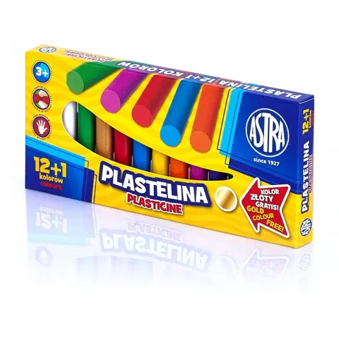 Hračky ASTRA - Plastelína základní 12 barev + 1 grátis, 303115007