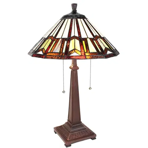 Svítidla Stolní lampa Tiffany Bernita - 41x64 cm E27/max 2x60W Clayre & Eef 5LL-6288
