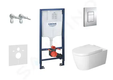 Záchody GROHE Rapid SL Set předstěnové instalace, klozetu a sedátka ME by Starck, Rimless, SoftClose, tlačítka Skate Cosmo, chrom 38528SET-KM