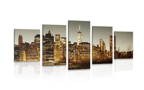 Obrazy města 5-dílný obraz centrum New Yorku