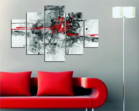 Obrazy Hanah Home Vícedílný obraz Black Red 92 x 56 cm