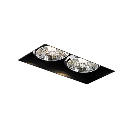 Podhledove svetlo Moderní vestavné bodové svítidlo černé GU10 AR70 bez omítky 2-světlo - Oneon