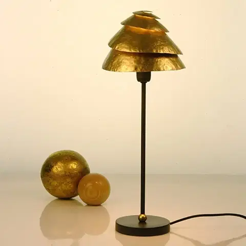 Světla na parapety Holländer Stolní lampa Snail One hnědá-zlatá
