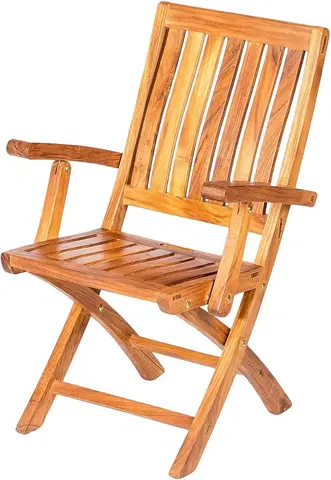Zahradní židle a křesla DEOKORK Zahradní teakové skládací křeslo DORIS