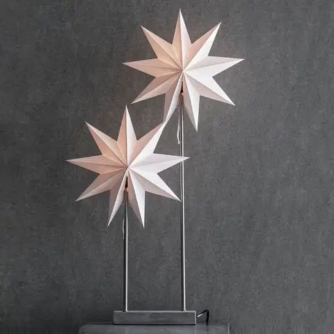 Vánoční osvětlení Markslöjd Stolní lampa papírová hvězda Duva, dvě hvězdy