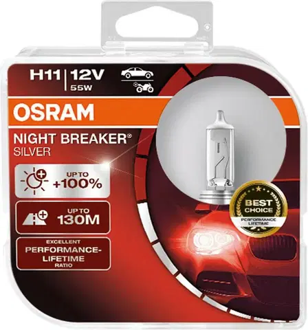 Autožárovky OSRAM H11 64211NBS-HCB SILVERSTAR +100% 55W 12V PGJ19-2 duobox