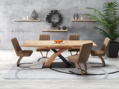 Jídelní stoly Rozkládací jídelní stůl SILISTRA 3, dub zlatý