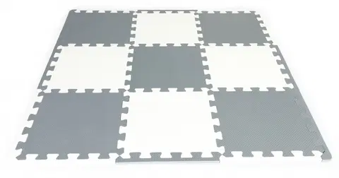 Pěnové puzzle na zem ECOTOYS Pěnová podložka Puzzle Eva 89x89 cm šedá