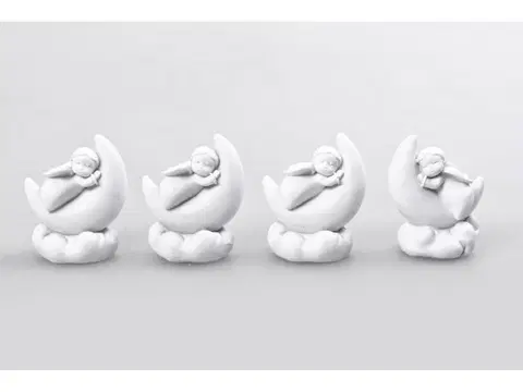 Sošky, figurky-andělé Anděl na měsíci sada 4ks 5,5cm
