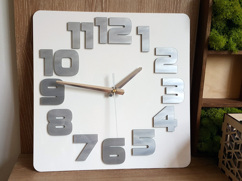Hodiny ModernClock Nástěnné hodiny Logic bílo-šedé