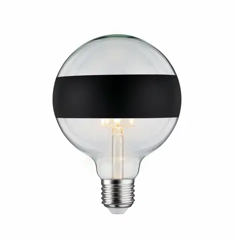 LED žárovky PAULMANN LED Globe 6,5 W E27 kruhové zrcadlo černá mat teplá bílá stmívatelné 286.82