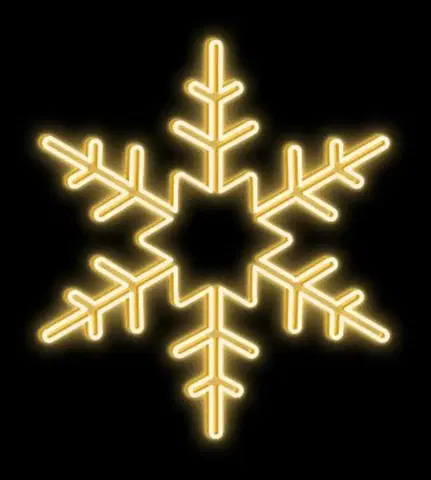 LED venkovní PROFI motivy DecoLED LED světelná vločka s hvězdou ve středu na VO, pr. 80 cm, teple bílá