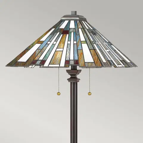 Stojací lampy QUOIZEL Stojací lampa Maybeck v designu Tiffany