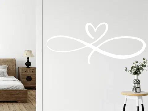 Samolepky na zeď Dekorace do ložnice - nekonečná láska v dřevěném designu na zeď