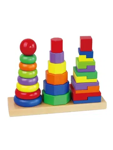 Hračky VIGA - Dřevěné barevné pyramidy pro děti Viga