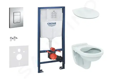 Záchody GROHE Rapid SL Set předstěnové instalace, klozet Alpha se sedátkem, tlačítko Skate Cosmopolitan, chrom 38528SET-KD