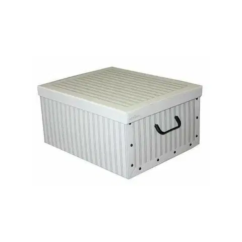 Úložné boxy Compactor Skládací úložná krabice - karton box Compactor Anton 50 x 40 x 25 cm, bílá / šedá