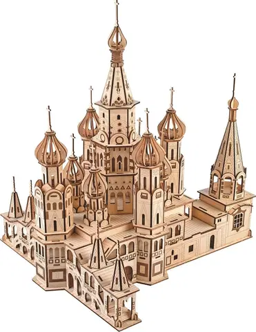 3D puzzle Woodcraft construction kit Dřevěné 3D puzzle Chrám Vasila Blaženého