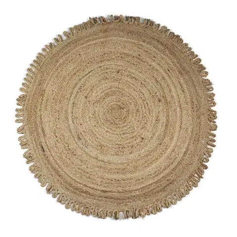 Koberce a koberečky Přírodní kulatý jutový koberec se smyčkami Loops - Ø120*1cm Mars & More JHJVKL120