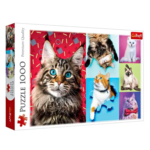 Hry, zábava a dárky Puzzle 1000 dílků "Šťastné kočky"