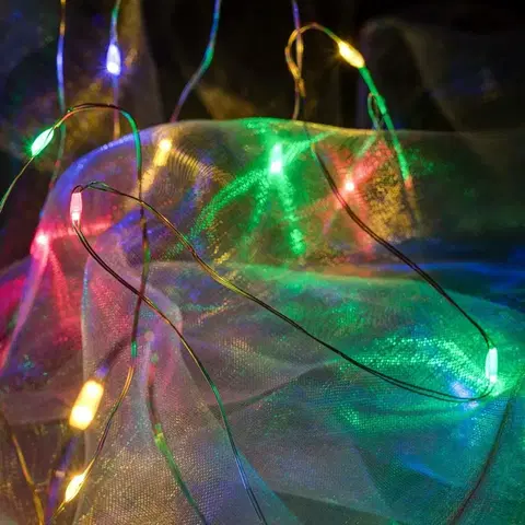 LED osvětlení na baterie DecoLED LED světelný řetěz na baterie - barevný, 20 diod, 2,3 m