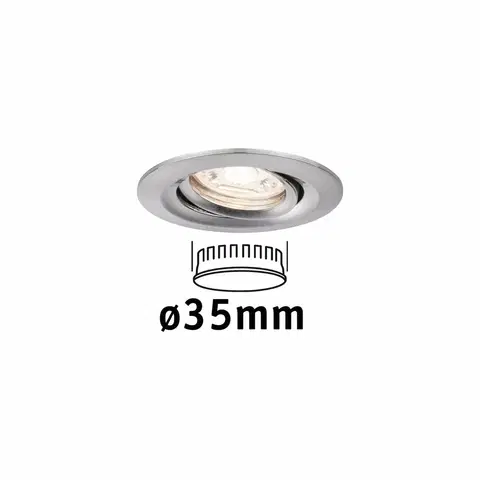 Bodovky do podhledu na 230V PAULMANN LED vestavné svítidlo Nova mini výklopné 1x4W 2700K kov kartáčovaný 230V 942.94