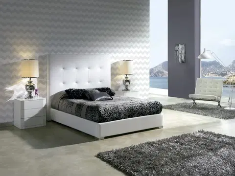 Luxusní a stylové postele Estila Elegantní postel PATRICIA s koženým čalouněním 200 cm