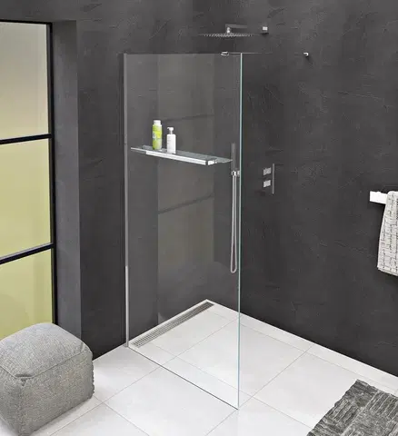 Koupelnový nábytek Polysan MODULAR SHOWER jednodílná zástěna pevná k instalaci na zeď, s otvory na držák ručníků, 1000 mm MS1-100-D