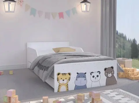 Dětské postele Kvalitní dětská postel 180 x 90 cm s pohádkovými zvířátky