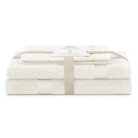 Ručníky AmeliaHome Sada 3 ks ručníků AVIUM klasický styl krémová, velikost 50x90+70x130