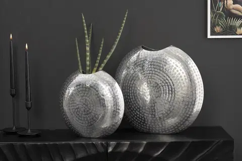 Dekorace LuxD Designová sada 2 váz Khalil stříbrná