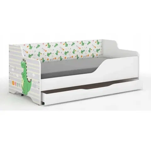 Dětské postele Dětská postel s pohádkovým dráčkem 160x80 cm
