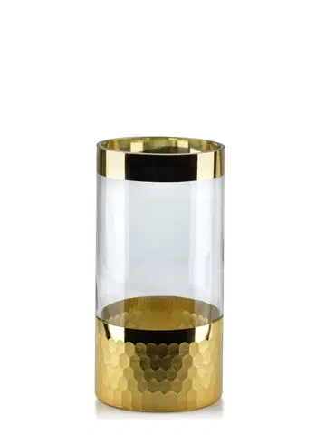 Dekorativní vázy Mondex Skleněná váza Serenite 19,5 cm čirá/zlatá