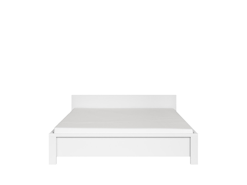 Postele LOBATES postel 160x200 cm, bílá/bílá matná  bez roštu, 5 let záruka