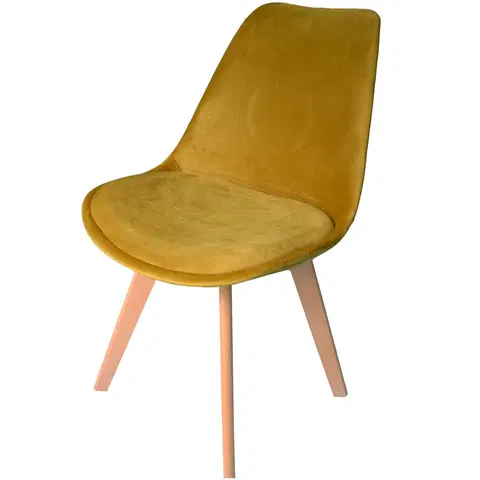 Židle Pohodlná židle v skandinávském stylu žluté barvy