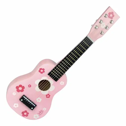 Dětské hudební hračky a nástroje Vilac Kytara růžová s květy