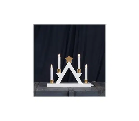 Vánoční dekorace Eglo Eglo 410408 - Vánoční svícen JULLE 4xE10/3W/230V bílá 