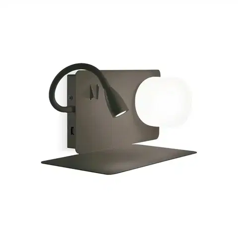LED nástěnná svítidla LED Nástěnné svítidlo Ideal Lux Book-1 AP2 nero 174808 G9 1x28W černé levostranné
