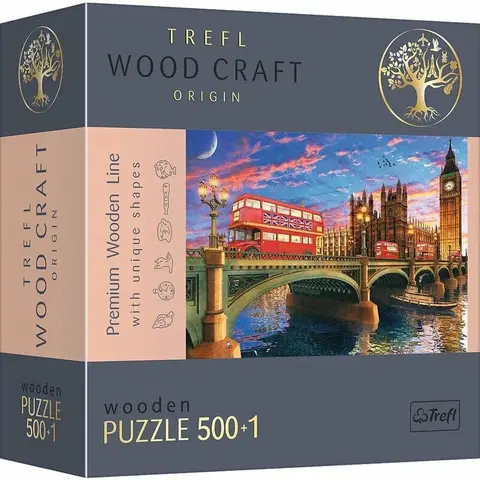 Hračky puzzle TREFL - Dřevěné puzzle 501 - Westminsterský palác, Big Ben, Londýn
